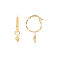 Boucles d'oreilles en argent et Diamant SI2 (J)
