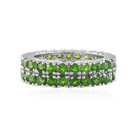 Bague en argent et Diopside de Russie
