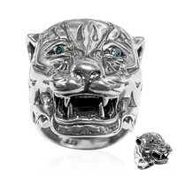 Bague en argent et Diamant bleu I2