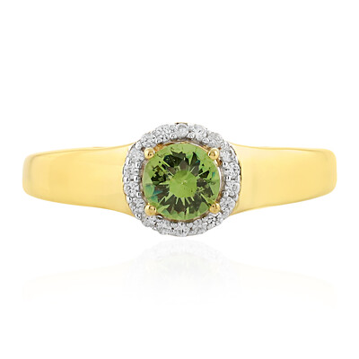 Bague en argent et Démantoïde de Russie