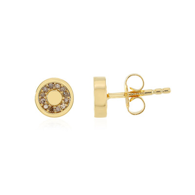 Boucles d'oreilles en argent et Diamant chocolat I3