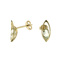 Boucles d'oreilles en or et Améthyste verte