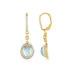 Boucles d'oreilles en argent et Aigue-marine Ofiki