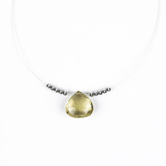 Collier en argent et Quartz citron