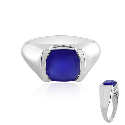 Bague en argent et Calcédoine bleue