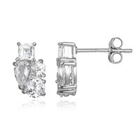 Boucles d'oreilles en argent et Topaze blanche