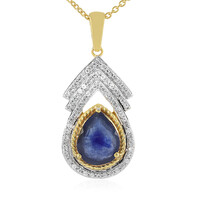 Collier en argent et Saphir bleu de Madagascar
