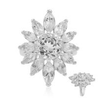 Bague en argent et Topaze blanche