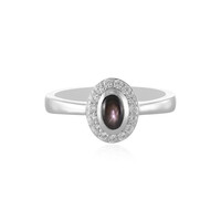 Bague en argent et Saphir étoilé noir