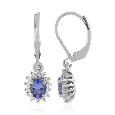 Boucles d'oreilles en argent et Tanzanite