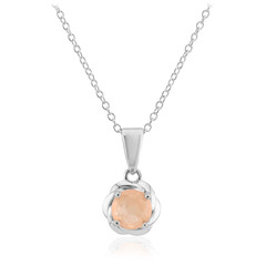 Collier en argent et Quartz pêche pastel