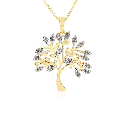 Collier en argent et Diamant chocolat I3