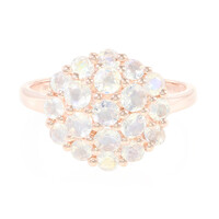 Bague en argent et Pierre de Lune arc-en-ciel