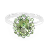 Bague en argent et Topaze kiwi