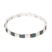 Bracelet en argent et Diamant bleu