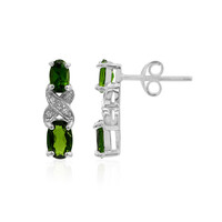 Boucles d'oreilles en argent et Diopside de Russie