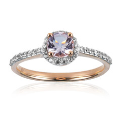 Bague en or et Béryl rose non chauffé