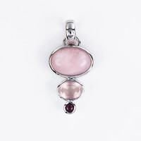 Pendentif en argent et Opale rose des Andes