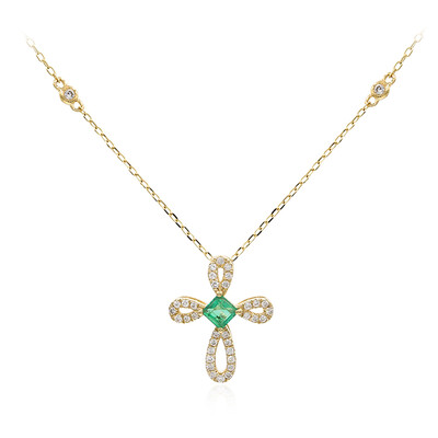 Collier en or et Emeraude de Zambie AAA (CIRARI)