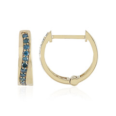Boucles d'oreilles en or et Diamant bleu I1