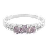 Bague en argent et Saphir parme