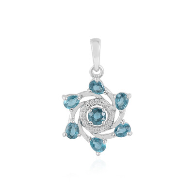 Pendentif en argent et Kyanite bleu pétrole