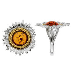 Bague en argent et Ambre baltique