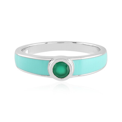 Bague en argent et Onyx vert