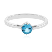 Bague en argent et Topaze bleu Suisse