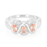 Bague en argent et Saphir orange