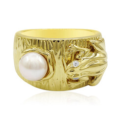 Bague en argent et Perle de culture d'eau douce (TPC)