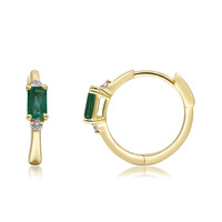 Boucles d'oreilles en or et Emeraude de Zambie AAA (CIRARI)