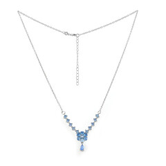 Collier en argent et Calcédoine bleue