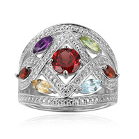 Bague en argent et Grenat du Mozambique
