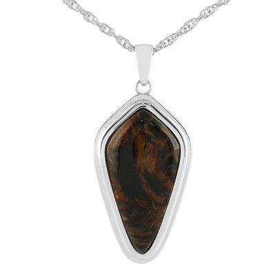 Collier en argent et Pietersite dorée