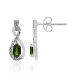 Boucles d'oreilles en argent et Diopside de Russie