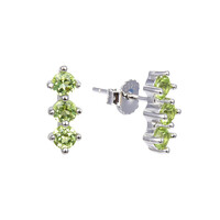 Boucles d'oreilles en argent et Péridot du Cachemire