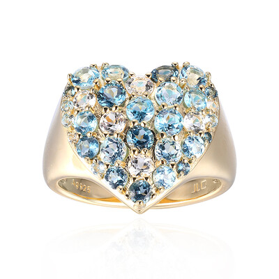 Bague en argent et Topaze bleu de Londres