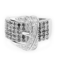 Bague en argent et Diamant noir