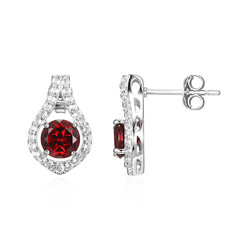 Boucles d'oreilles en argent et Grenat du Mozambique