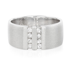 Bague pour homme en argent et Saphir blanc