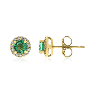 Boucles d'oreilles en or et Emeraude de Zambie AAA (CIRARI)