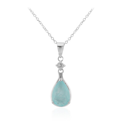 Collier en argent et Quartz bleu pastel