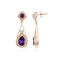 Boucles d'oreilles en argent et Améthyste