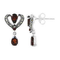 Boucles d'oreilles en argent et Grenat du Mozambique