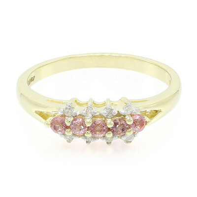Bague en or et Saphir Padparadscha non chauffé