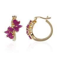 Boucles d'oreilles en argent et Rubis de Birmanie