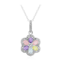 Collier en argent et Quartz rose pastel