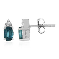 Boucles d'oreilles en argent et Kyanite bleu pétrole