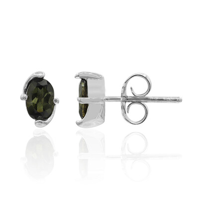 Boucles d'oreilles en argent et Tourmaline verte